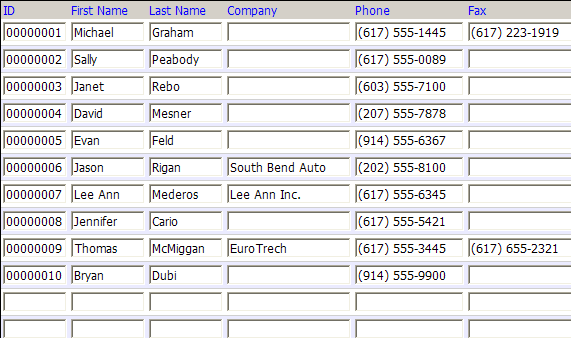 New Grid With Modified Fields